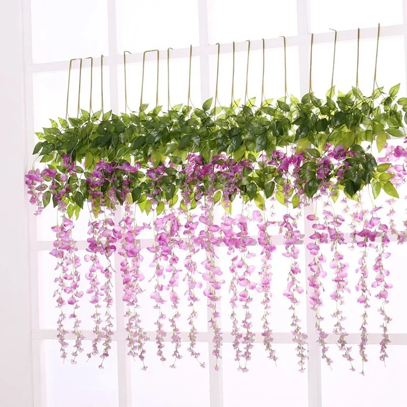 12 шт. 3 6 футов Искусственные цветы искусственная Глициния Виноградная лоза для
