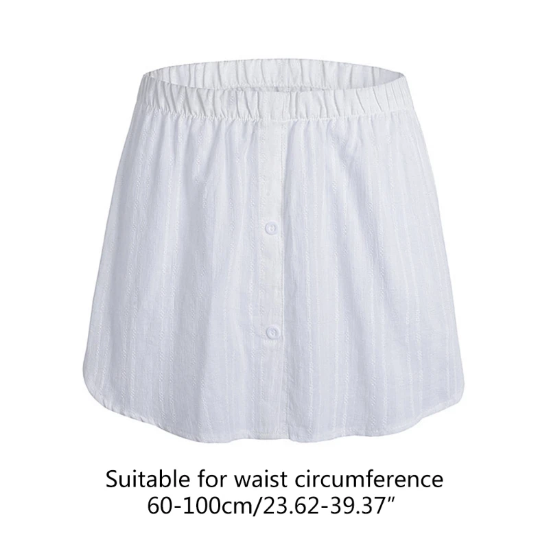2021 Women Layering Fake Top Lower Sweep Skirt Extender White Striped Half Shirt Blouse A-Line Fake Hem Detachable Underskirt maxi skirt