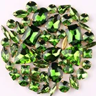 Золото коготь настройки 50 шт.пакет формы микс оливковый цвет стекло Кристалл пришить горный хрусталь торжественное платье, обуви, сумок и diy кружевной отделкой