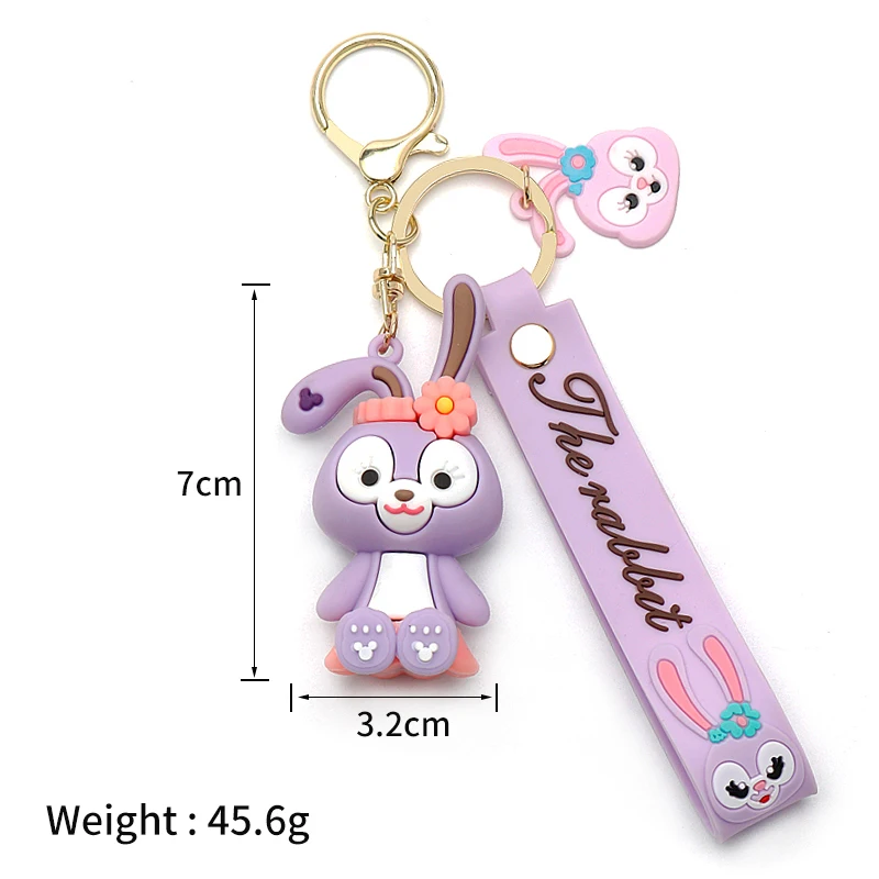 Брелки для ключей с изображением кролика розового фиолетового серого цветов |