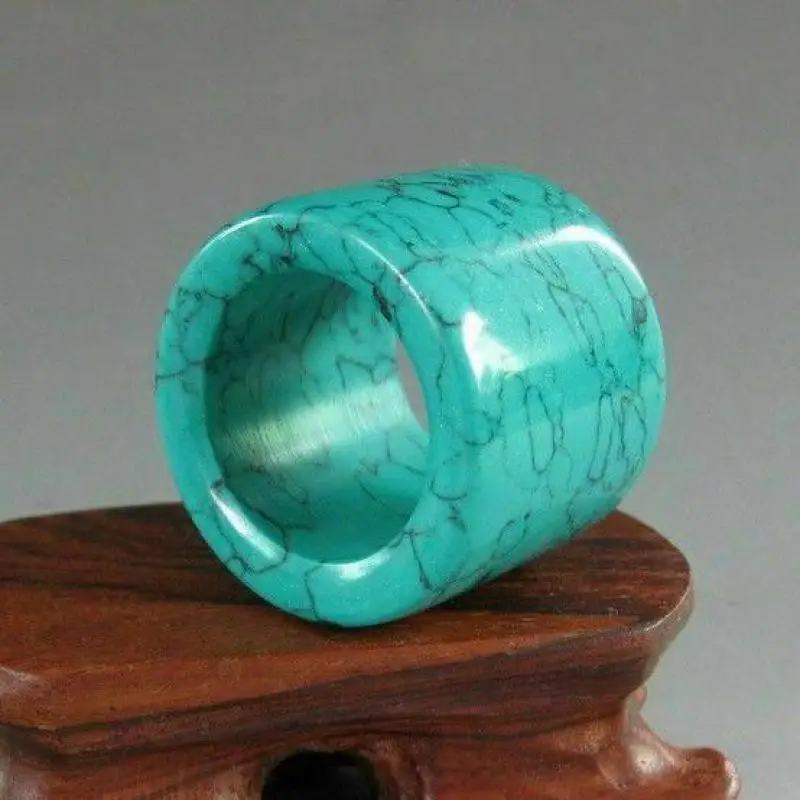 

Кольцо из натурального бирюзы для мужчин и женщин, широкие кольца с лечебным драгоценным камнем, бирюзовые кольца, модные аксессуары, хорош...