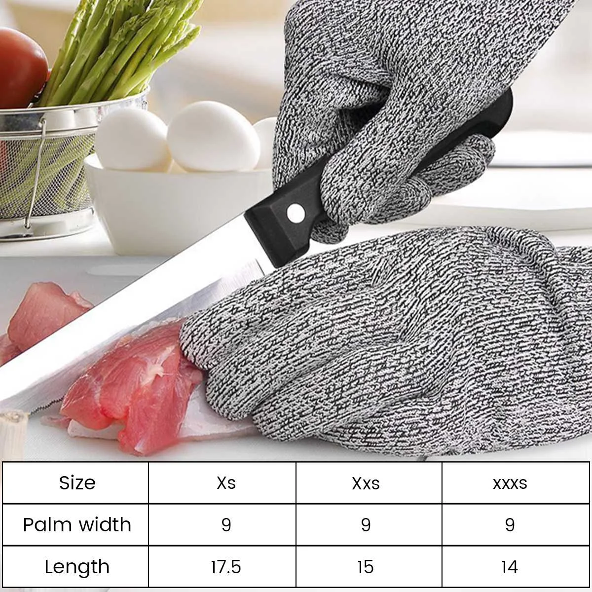 

Children's Cut-resistant Gloves Level 5 Protection EN388 Gloves Breathable Wear-resistant Durable Suitable Kitchen Woodworking