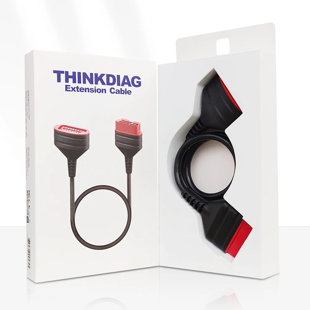 

THINKCAR THINKDIAG Универсальный 16-контактный автомобильный удлинительный кабель OBD2, длина 60 см, автомобильный диагностический удлиненный разъем для BT200/PRO
