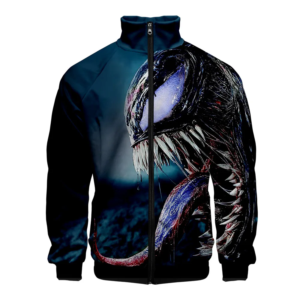 

Venom 3D printing stand-up collar zipper jacket for men and women long-sleeved sweatshirt Harajuku casual high-quality top
