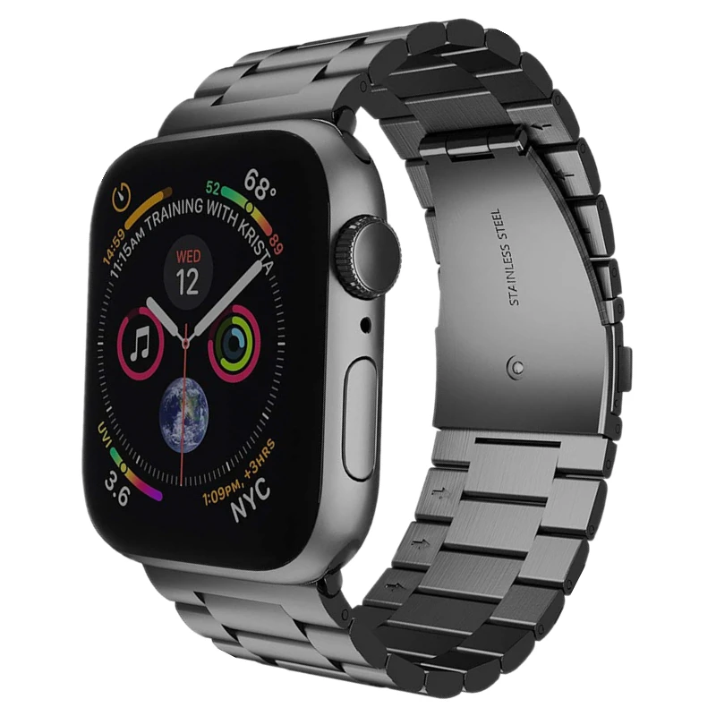 Ремешок из нержавеющей стали для наручных часов совместим с Apple watch series 5 4 40 мм 44