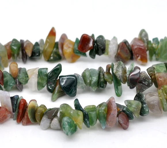 

2 Strands Grade C Dyed Agate Loose Beads Irregular Shape Mixed Color Stripes Natural Stone Beads For Charm Jewelry Making DIY