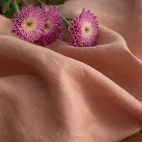 quality flax fabric grapefruit powder tissu high end customized robe dress pants shirt coat patchwork