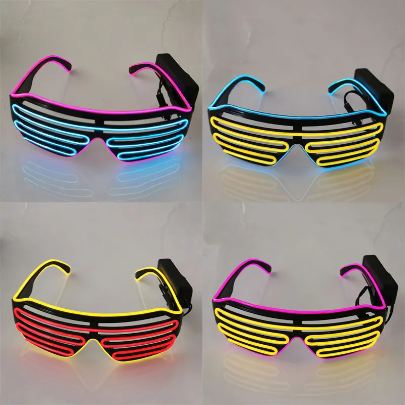 Светящиеся светодиодные очки EL Wire модный неоновый светодиодный холодный