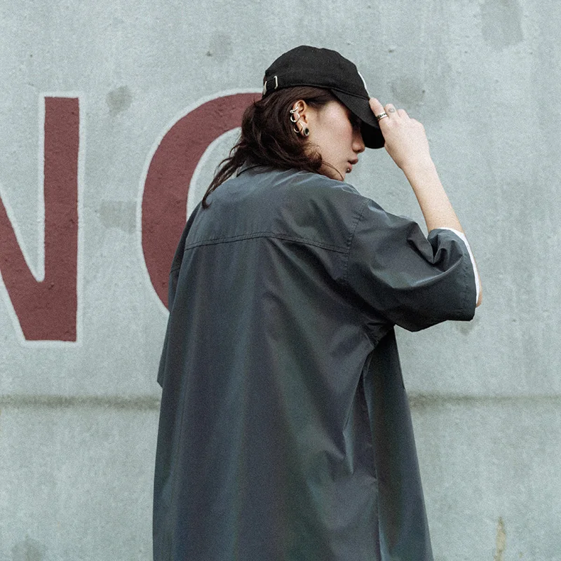 Мужская Светоотражающая рубашка с карманом лазерная Радужная пляжная в стиле