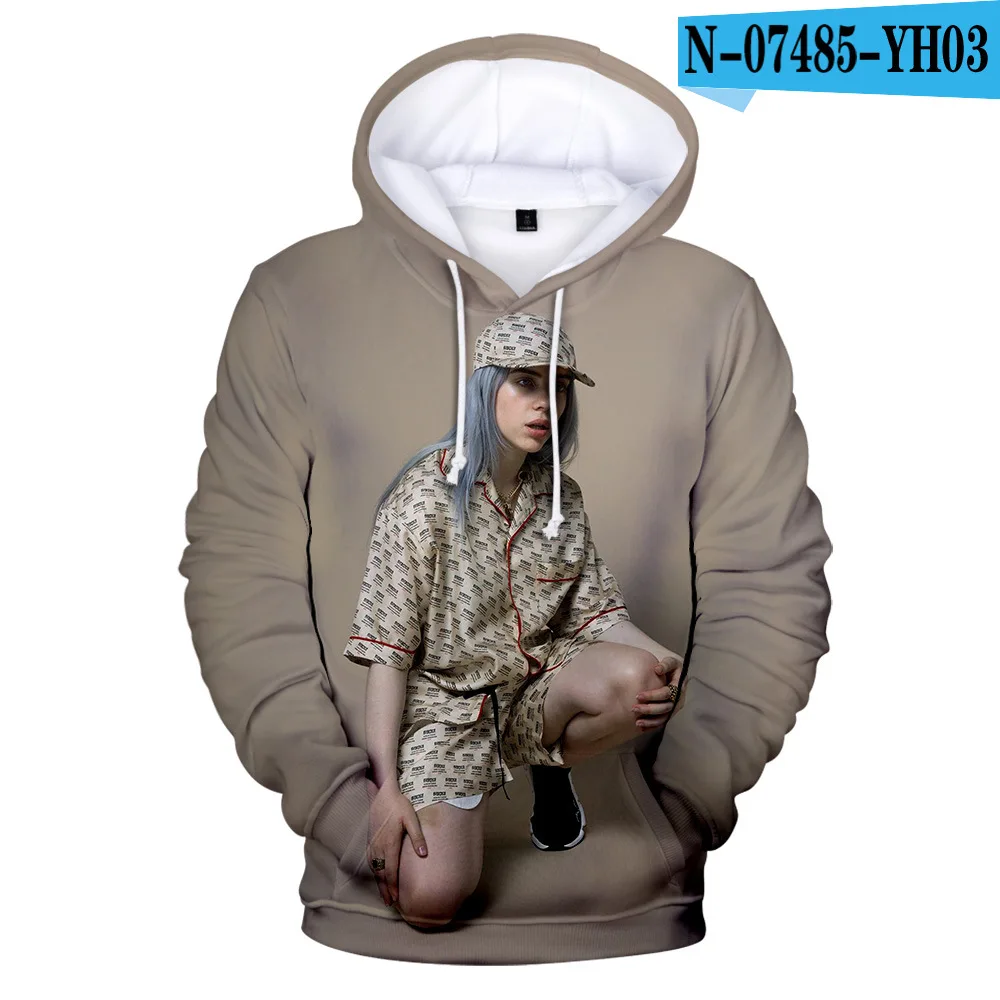 Коллекция 2019 года новейшие модели худи с объемным рисунком billie eilish модные