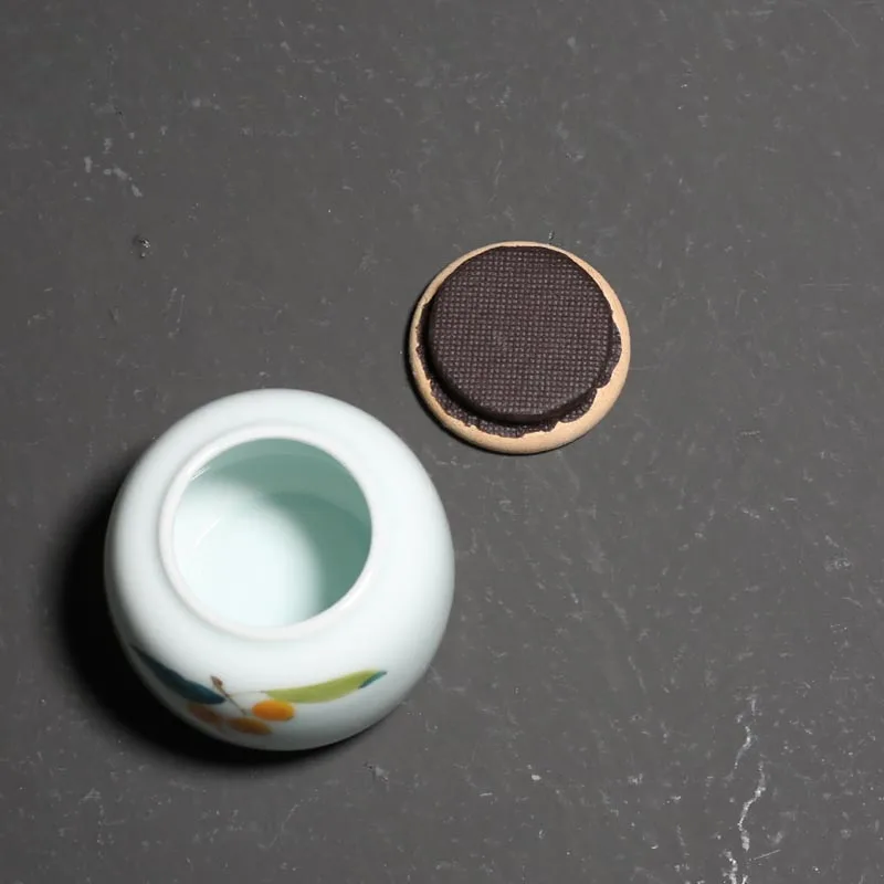 Керамическая банка для чая ручной росписи хранения китайского кунг фу маленькая