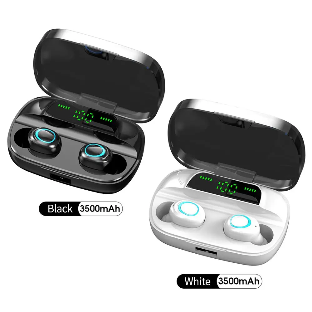 Невидимые наушники мини беспроводные Bluetooth светодиодный цифровой дисплей TWS