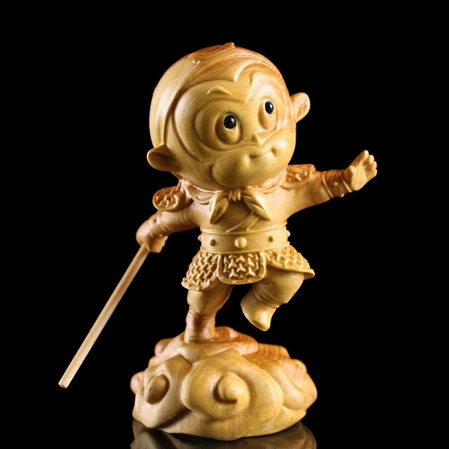 

Мультяшная Обезьяна Король Wukong 10 см, китайские куклы из бокса, статуэтки для подарка, резная декоративная настенная статуэтка, садовые мини...