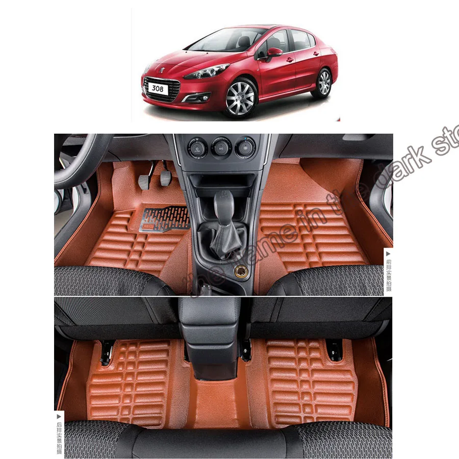 Lsrtw2017 кожаные автомобильные коврики для peugeot 308 sw T9 2013 декоративный коврик ковер