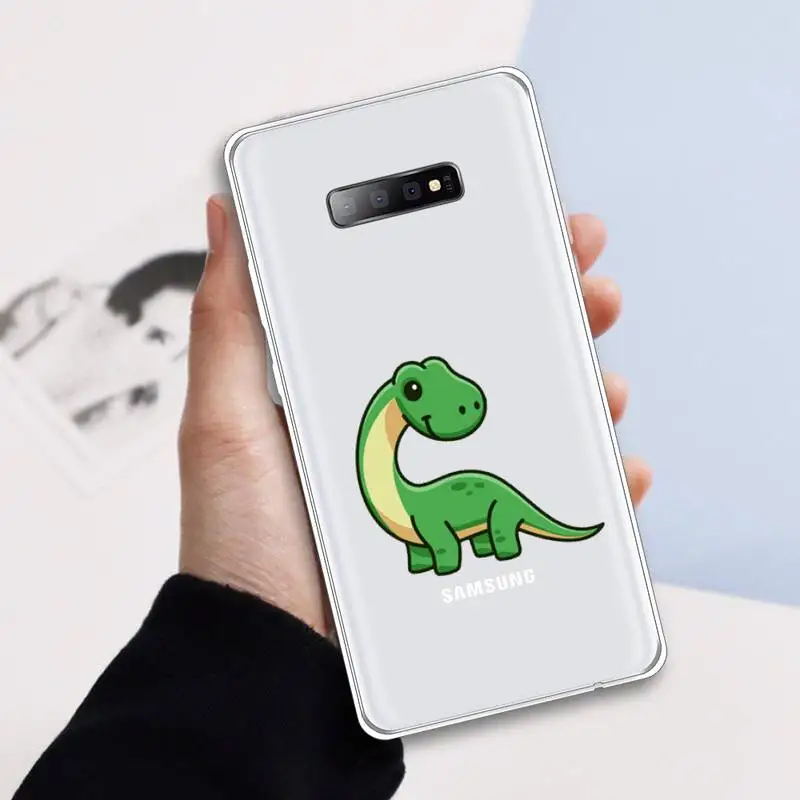 

cute dinosaur cartoon Phone Case Transparent For Samsung Galaxy A71 A21s S8 S9 S10 plus note 20 ultra