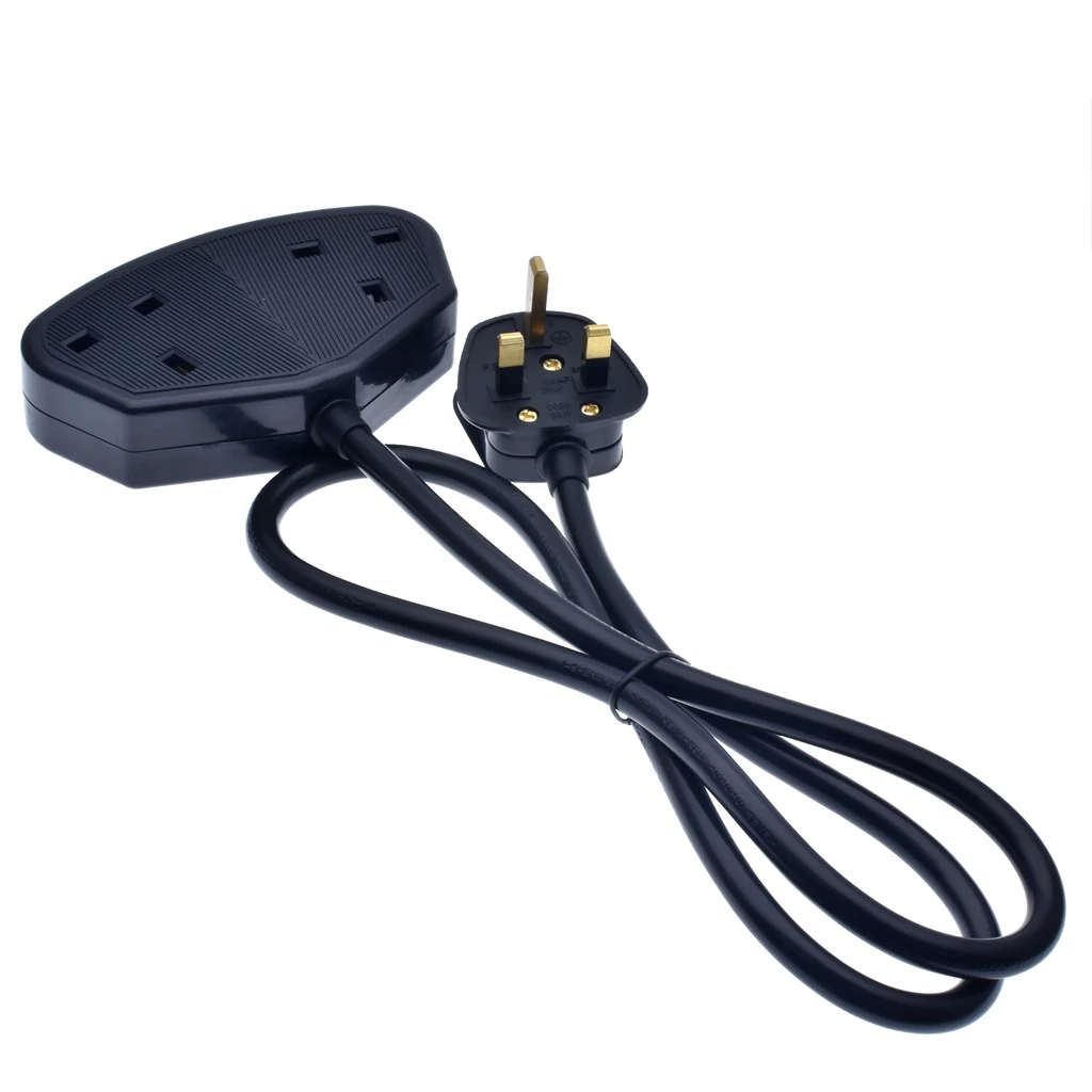 Штепсельная вилка Великобритании к двойной гнездовой розетке удлинитель