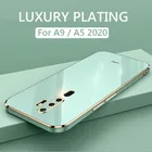 Роскошный квадратный чехол для OPPO A9 A5 2020 M A11X противоударный мягкий силиконовый чехол из ТПУ