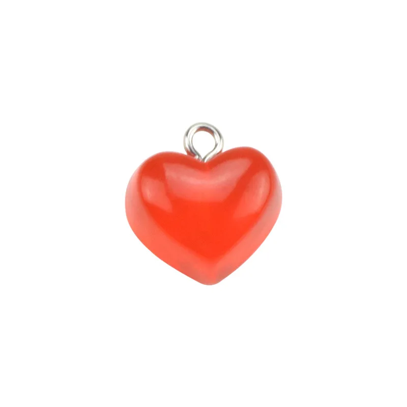 

BULK! 20 Heart-shaped Resin Charms or Pendants Jelly Hearts Jewelry Making Accessories Resin Flat Back Cabochons Heart Charm L3