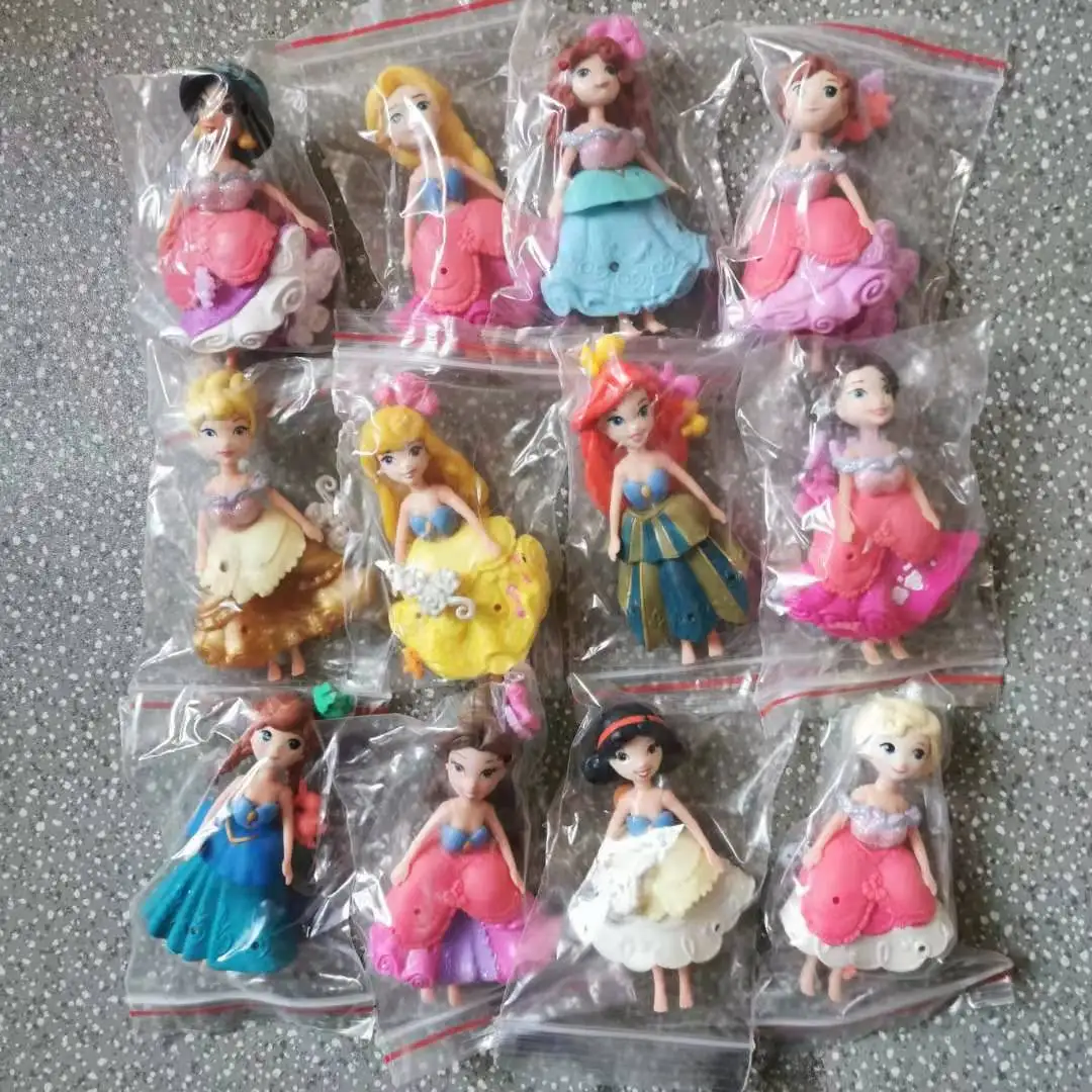 

10pcs/set Frozen Cartoon Snow White figure Doll Model Kids Creative Toys Cute Elsa anime Figure Toy Unboxed Unblemished Random
