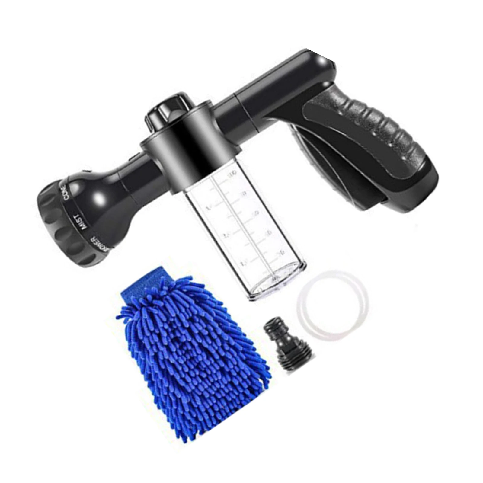 

Portable Adjustable High Pressure Hose Spray Nozzle With Soap Dispenser Bottle Snow Foam Gun For Car Wash Watering Plants Lawn