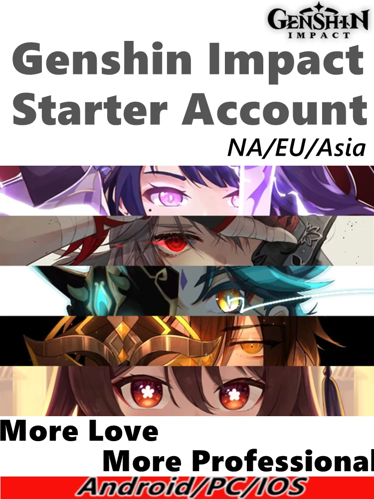 

Genshin Impact Account Hutao Ganyu Childe Kokomi Baal Zhongli Kazuha Ayaka Eula Xiao Raiden Shogun Venti Klee NA EU Asia