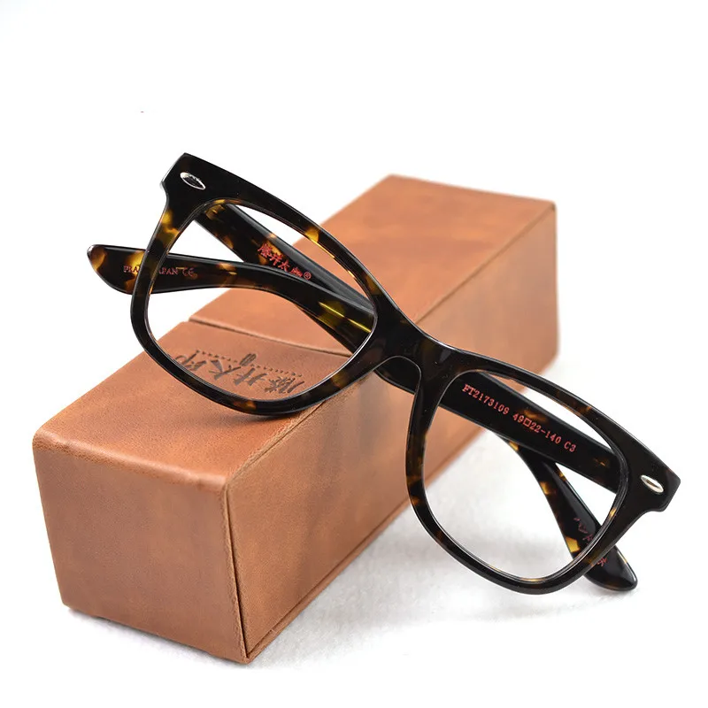 Винтажные квадратные ацетатные мужские оправы для оптических очков ручной