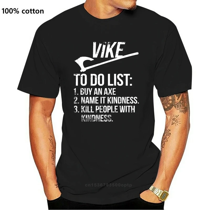 Мужская футболка Vike список To Do List купить топор с именем It доброту и убить людей