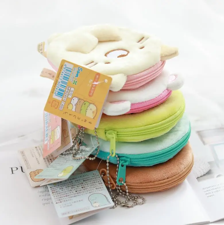 1pc lovely Sumikko Gurashi Plush Purse Toy Cartoon Stuffed Dolls for Kids girl Gift Coin Storage Wallet Hang Pendant |