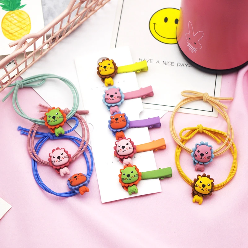 Милые детские головные уборы резинки для волос в виде льва заколки модные