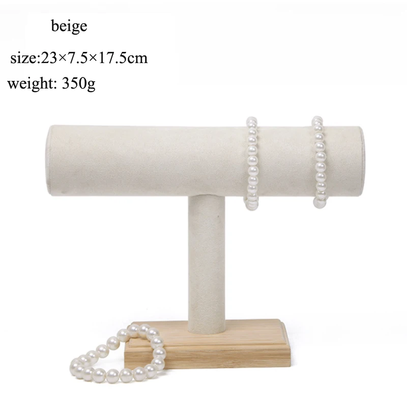 Новый бамбуковый держатель T-Bar для браслетов часов ожерелий ювелирных изделий