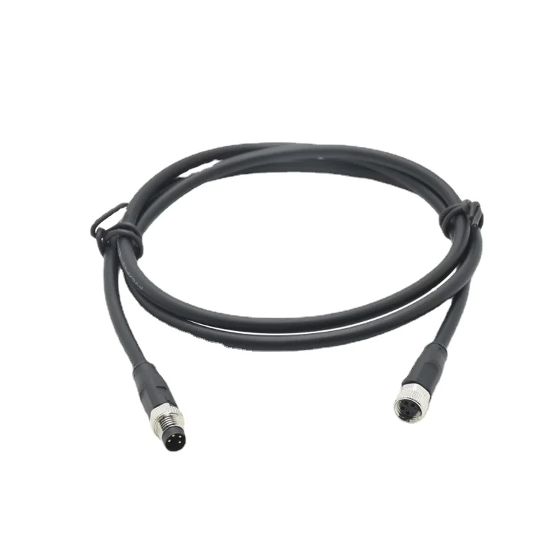 

High Quality 1M 4 Pins Sensor Connector Cable M8 Waterproof Plug Male&Female Round Shape 3 4 Pin +1m PVC Line