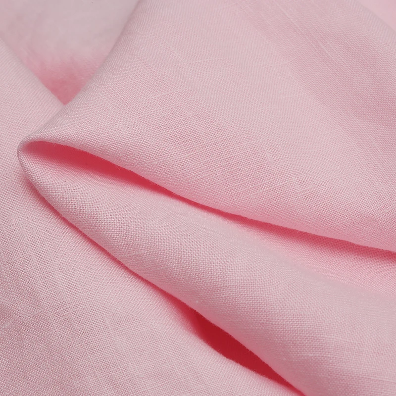 

High Grade Clothing linen Fabric for designer Pink sand hemp washing material fabric for patchwork