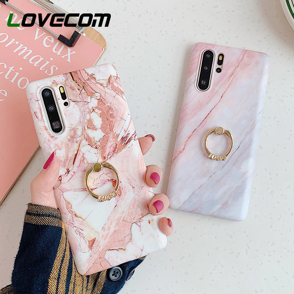 Классический чехол-подставка LOVECOM с мраморным кольцом для телефона Samsung S21 S20 Plus A50