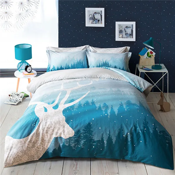 

2021 Home Textile Cartoon Pattern Print Bedlinen Cotton Comfortable 4PCS Bedding Sets Duvet Cover Pillowcase Bed Sheet Queen