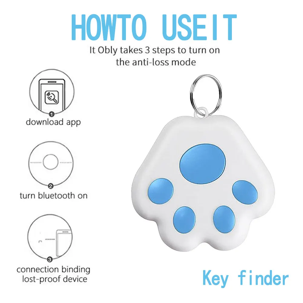 

Key Finder Bluetooth Wireless Key Locator Keyring Anti-Lost Smart Tracker For Purse Wallet Car Keys GPS Tracker Anti-Lost Alarm