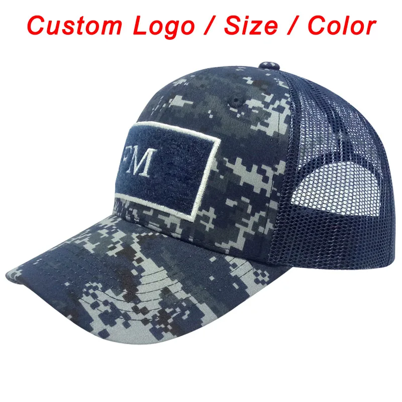 Camo Cap Army Camouflage Color Tennis Sport Football Baseball Beach Sun Headwear Custom Logo Snap Mesh Back Trucker Hat