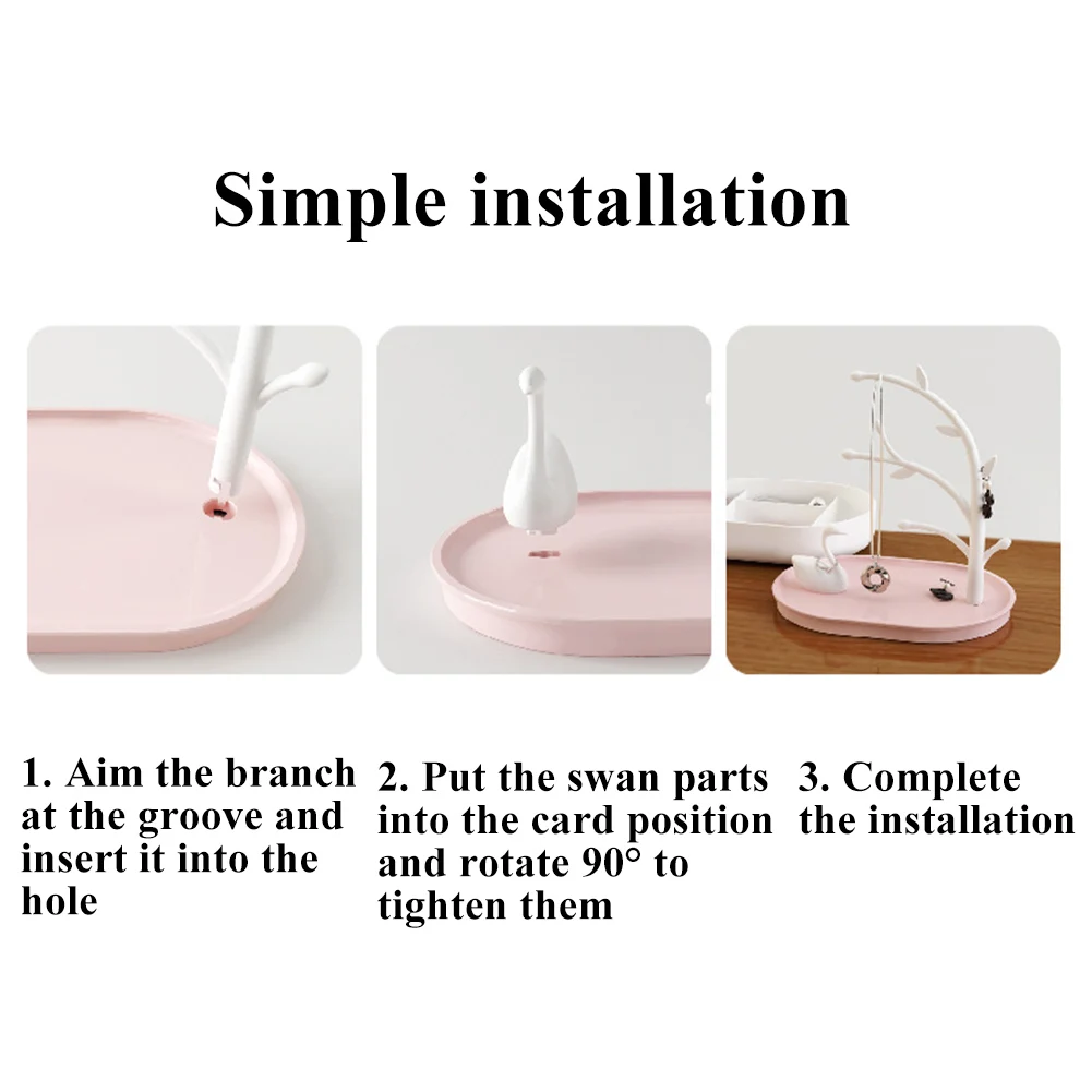 Органайзер для ювелирных изделий в виде Лебединого озера кольца сережек