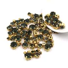 Бесплатная доставка 100  стеклянные стразы разных размеров хрустальные бусины золотая основа для шитья серые Стразы diy свадебное украшение