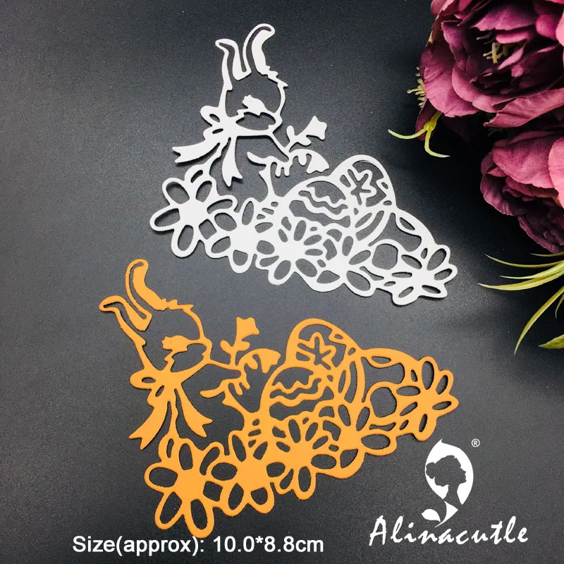 Металлическая высечка Пасхальный кролик яйцо цветок скрапбукинг бумажные