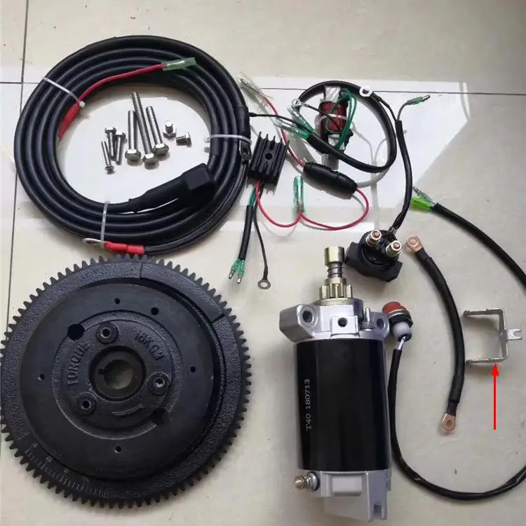 Электрический стартовый комплект для YAMAHA E40 PARSUN HIDEA POWERTEC PIONEER T40 MIKATSU M40 2T 40HP подвесные двигатели стартер двигатель зажигания