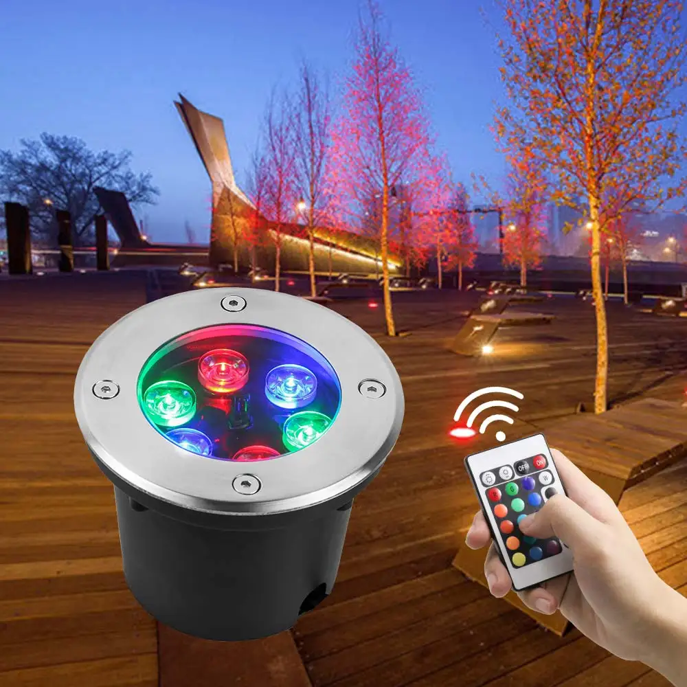 Светодиодный светильник с дистанционным управлением RGB уличная подземная лампа