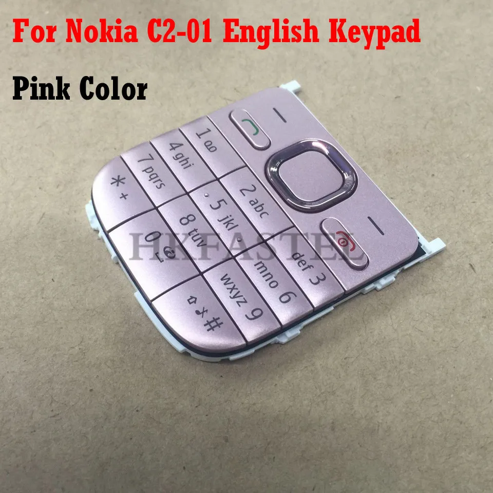 Для Nokia C2-01, мобильный телефон, английский, русский, арабский, иврит, клавиатура для C2 C2-01, сменный корпус, крышка клавиатуры - Цвет: Pink English