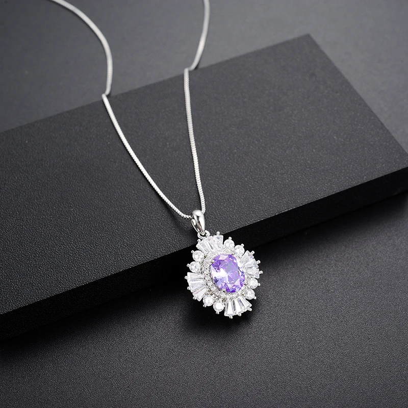 

Muxueyan 2021 New Zircon Crystal Necklace For Women Pendant Feminine Simple Zircon Clavicle Chain Fashion Silver Jewelry Gift