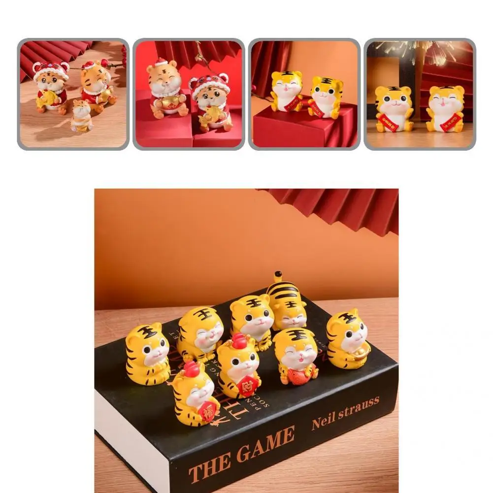 Стильный орнамент из смолы износостойкий цветной изящный очаровательный тигр