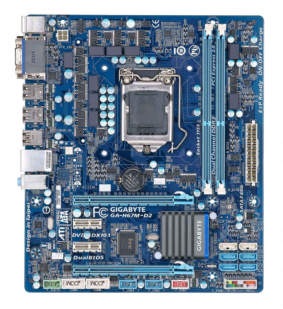 

Материнская плата Gigabyte LGA GA-H67M-D2, 1155 Оригинальная для настольного ПК, DDR3, 16 ГБ, Core i3, i5, i7, процессоры DVI, USB2.0, SATA3, Micro ATX, модель Intel H67