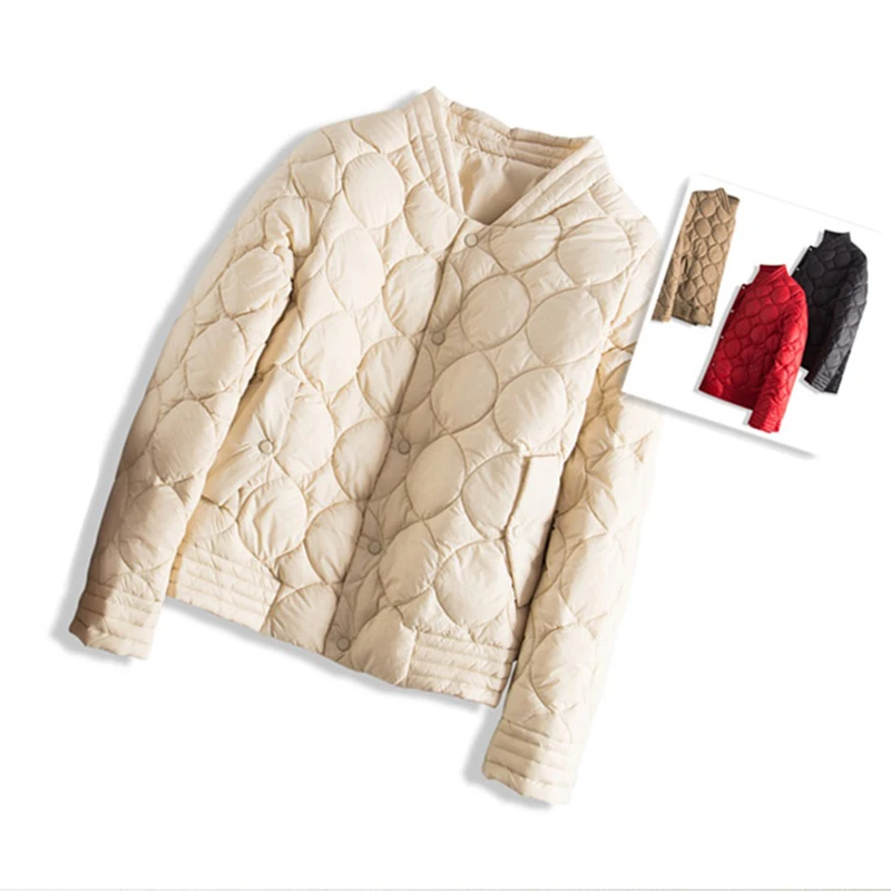 Fitaylor осень зима ультра легкие белые пуховики женские свободные короткие пальто