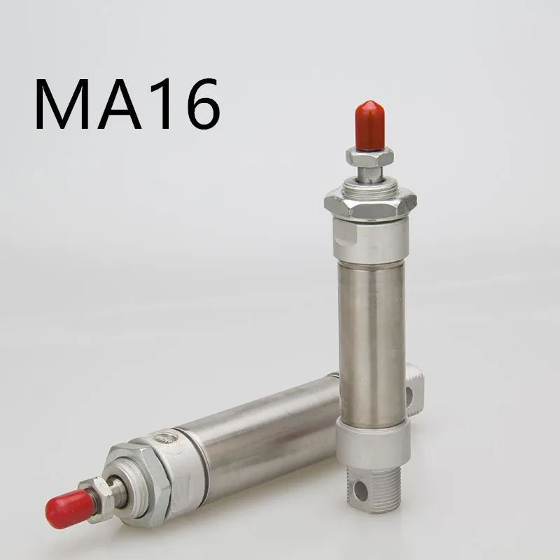 

Freeshipping Stainless Steel Pneumatic cylinder with magnet MA16 bore 16mm stroke 25-500mm double acting Single Rod Air Cylinder