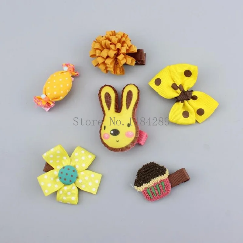 6 шт./компл. новые модные заколки для волос детей детские с бантом и цветами