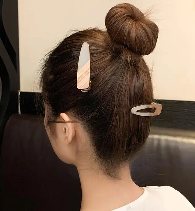 HZ 2019 заколка для волос с деревянными вставками корейские Простые полые заколки в
