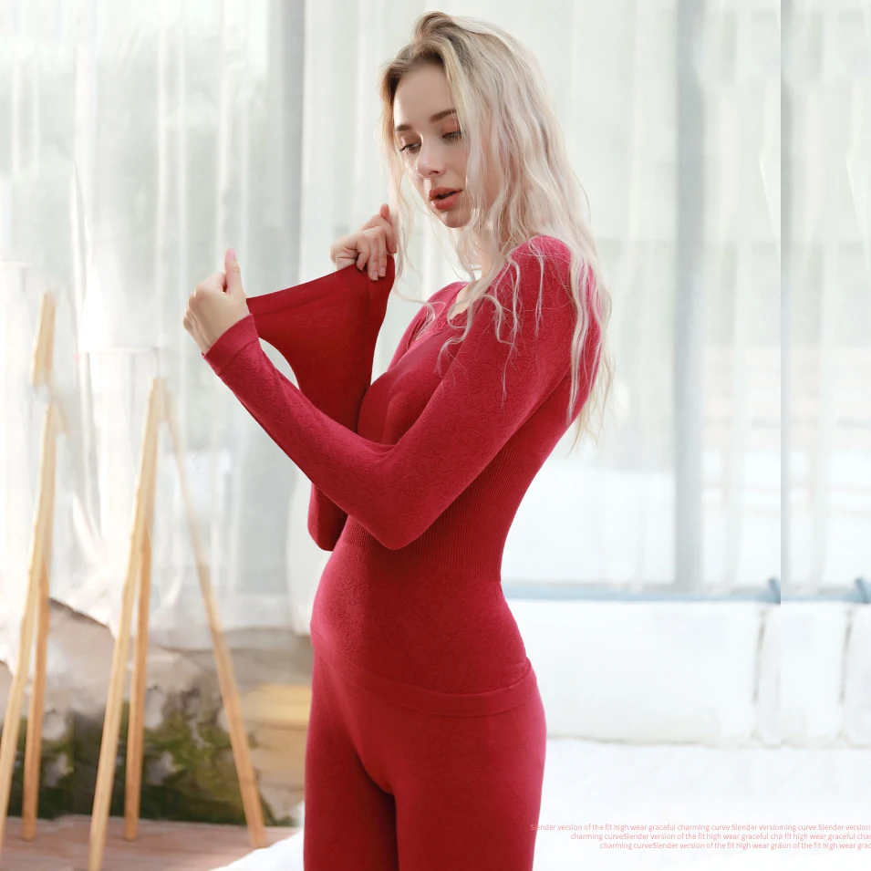Thermal Underwear set Woman winter clothing Warm suit Long sleeve top pants leggings Thermo underwear undershirt | Женская одежда